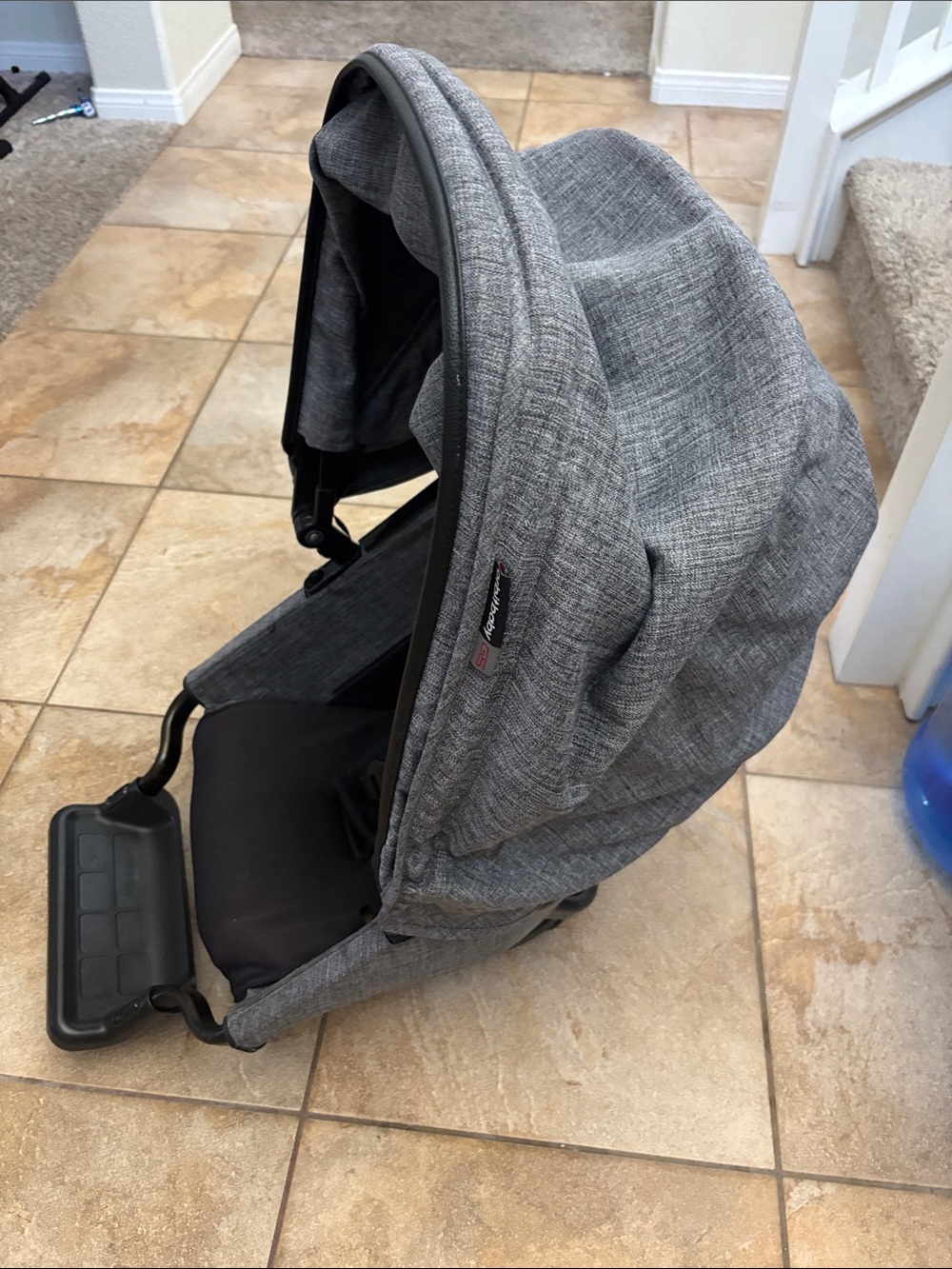 Orbit Grey and Black toddler Stroller Seat with Canopy - Picture 2 of 5